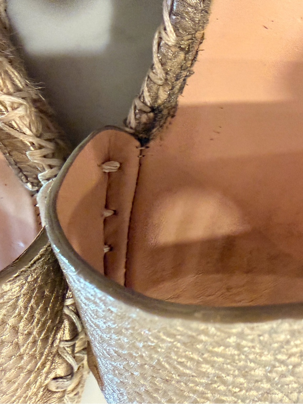Valentino Garavani Rockstud Gold Espadrille Ankle-Strap Sandals - Picture 10 of 11